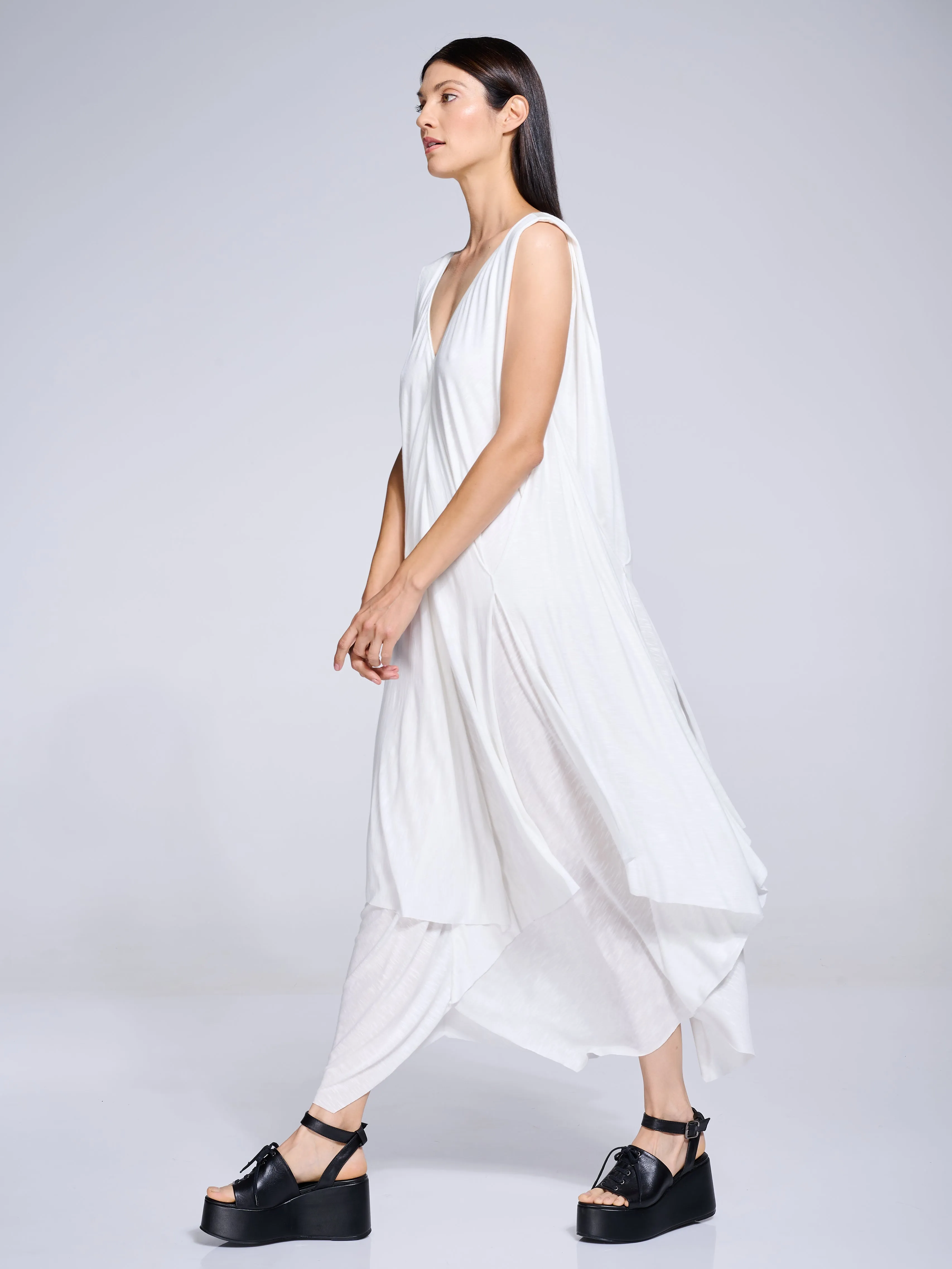 Maxi V-Neck White Dress