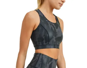 Mono B Camo Foil Mesh Back Sports Bra AT2730 and Plus