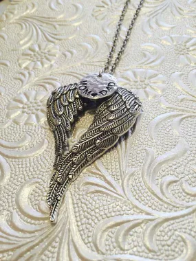 Necklace  Angel Wings  Remembrance Jewelry       ID A112 - 1117