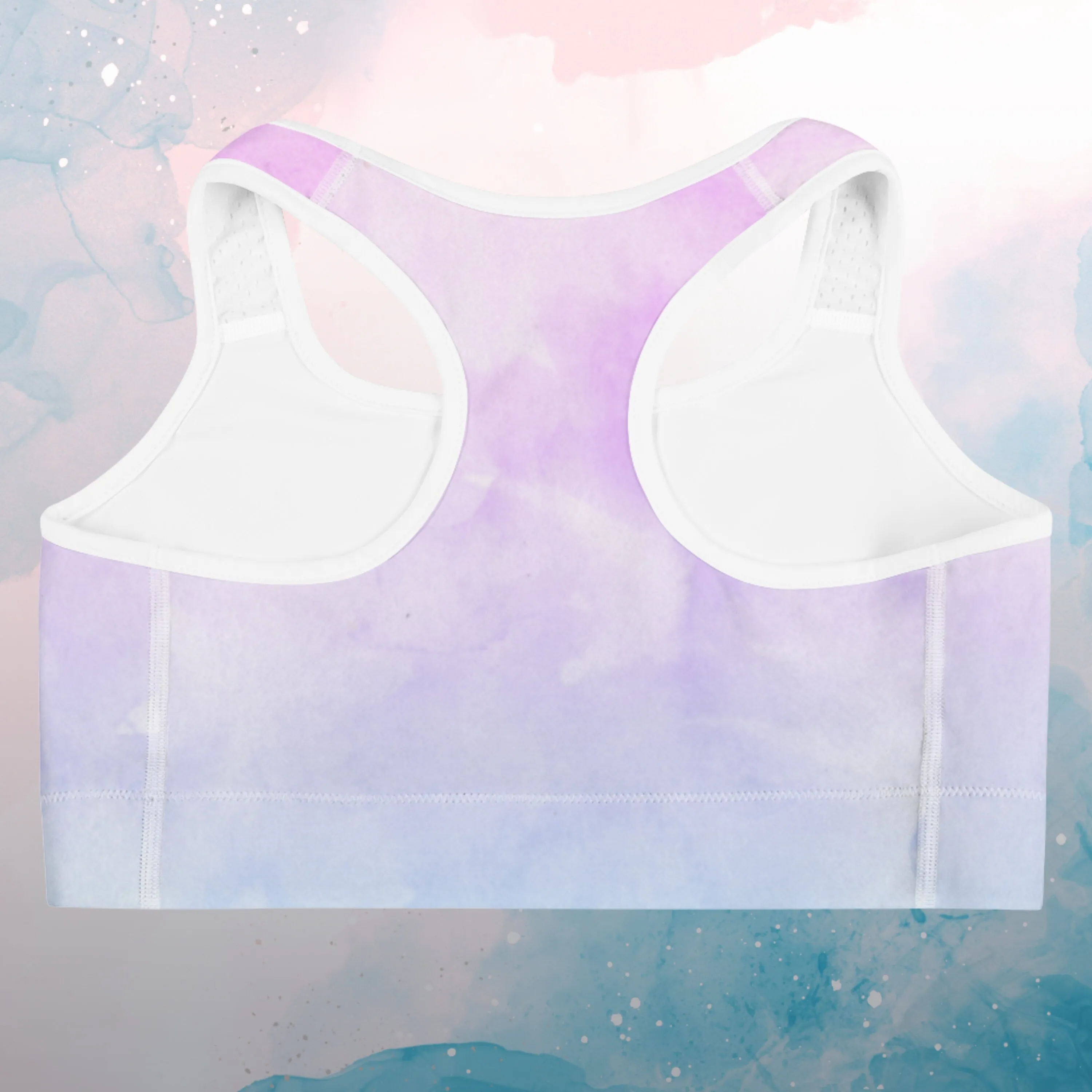 Pink to Blue Ombre Womens Light Weight Sports Bra