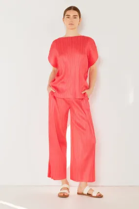 Pleated Wide-Leg Pants with Side Pleat Detail