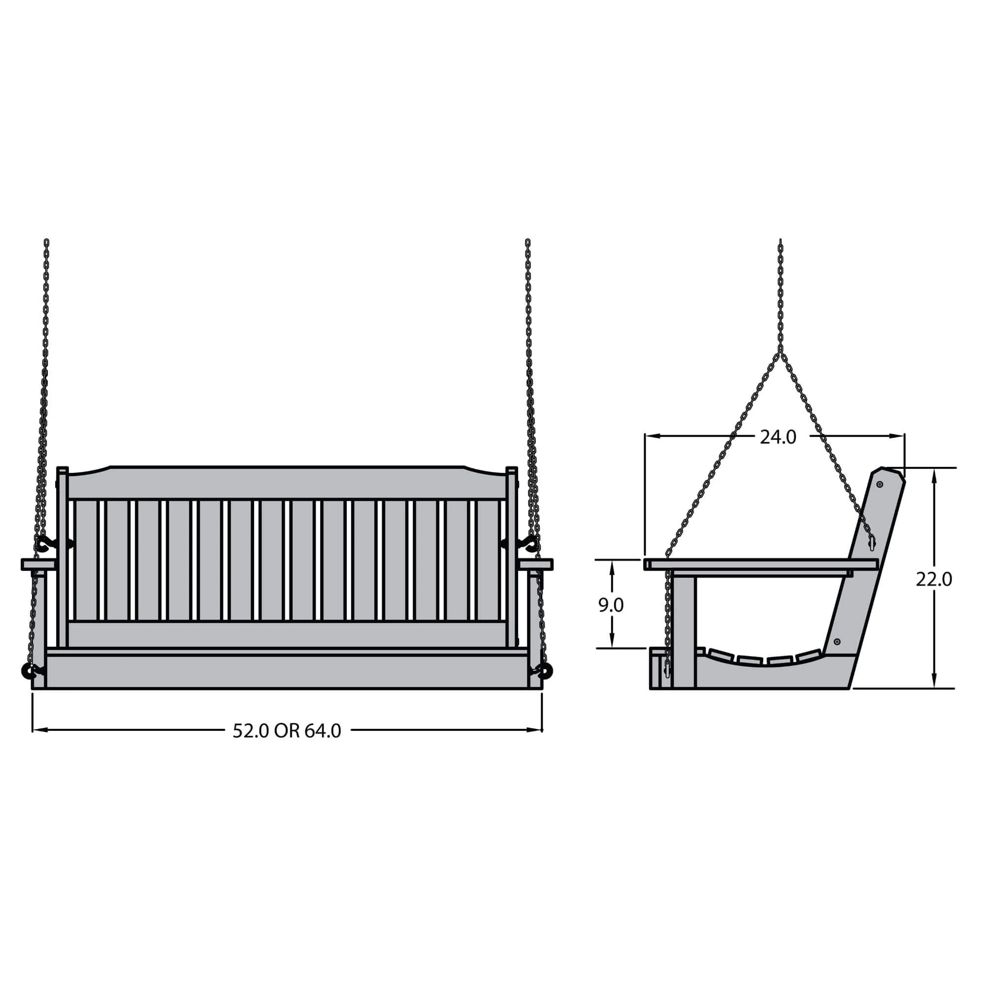 Refurbished Lehigh Porch Swing 5ft