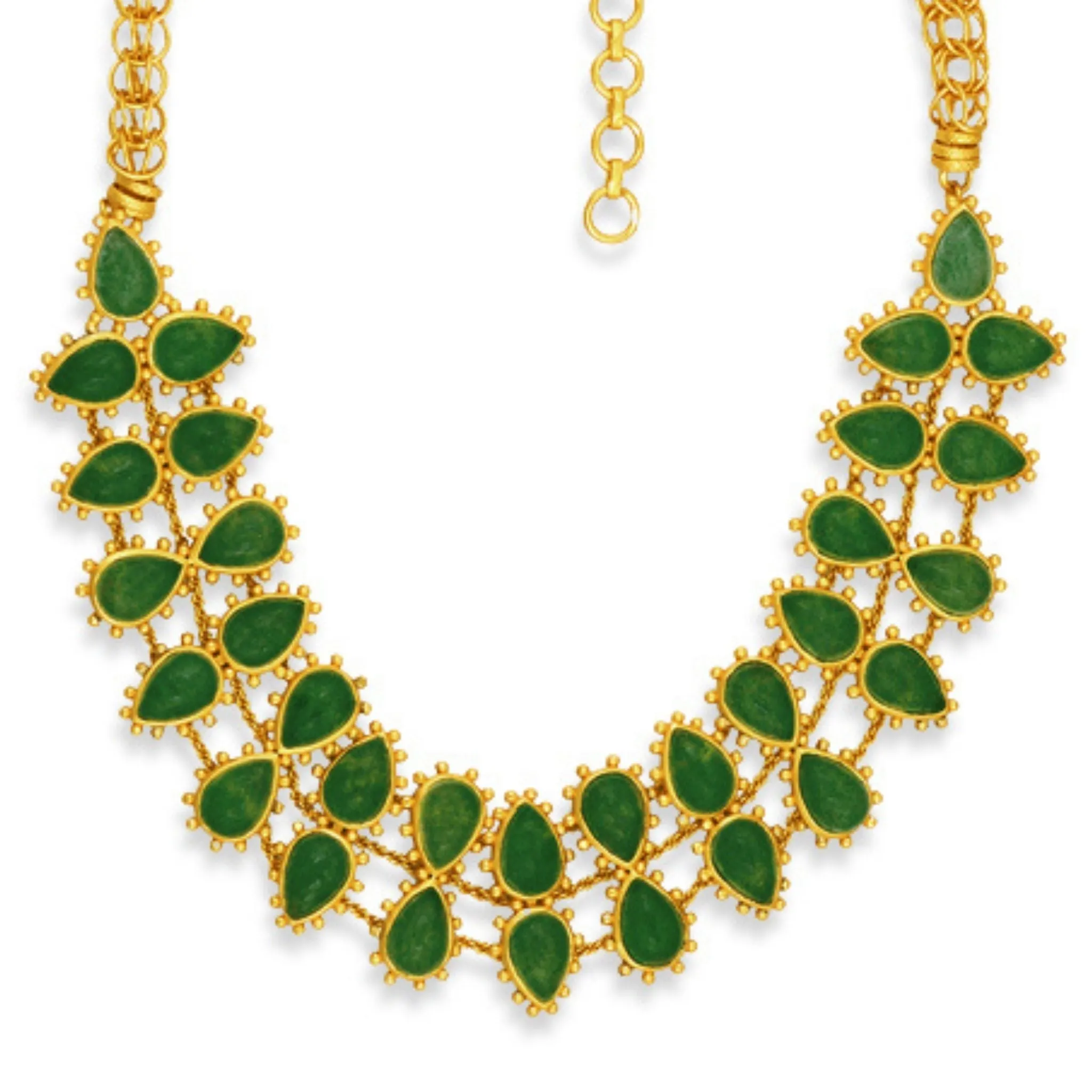 Rio Collar Necklace - Green Strawberry Quartz