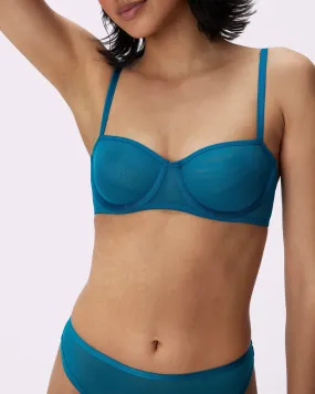 Sheer Comfort Balconette Bra | Silky Mesh | Archive (Lagoon)