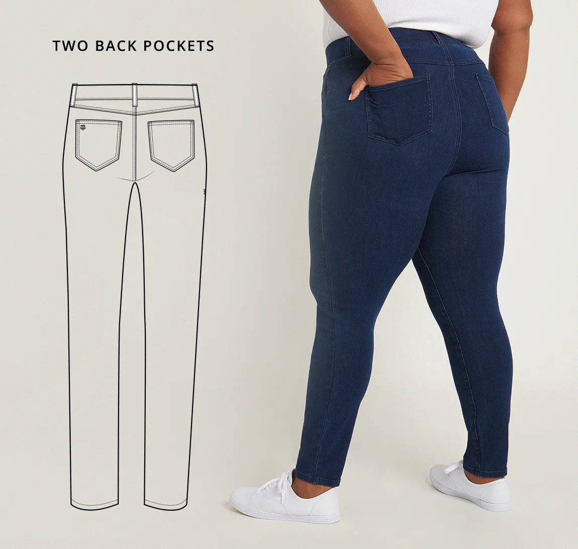 Skinny-Leg | 4-Pocket Betabrand Yoga Denim (Dark Indigo)