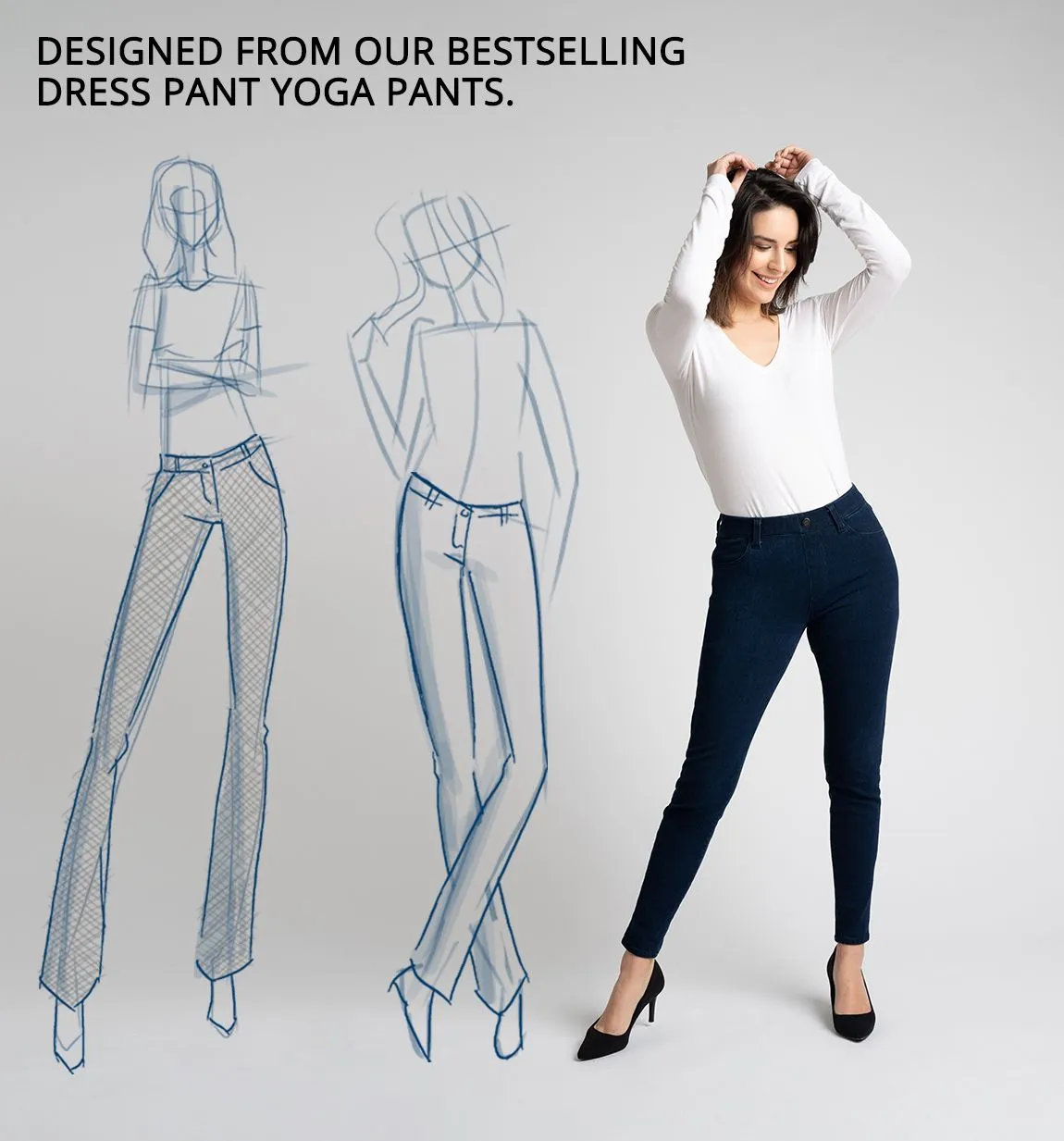 Skinny-Leg | 4-Pocket Betabrand Yoga Denim (Dark Indigo)