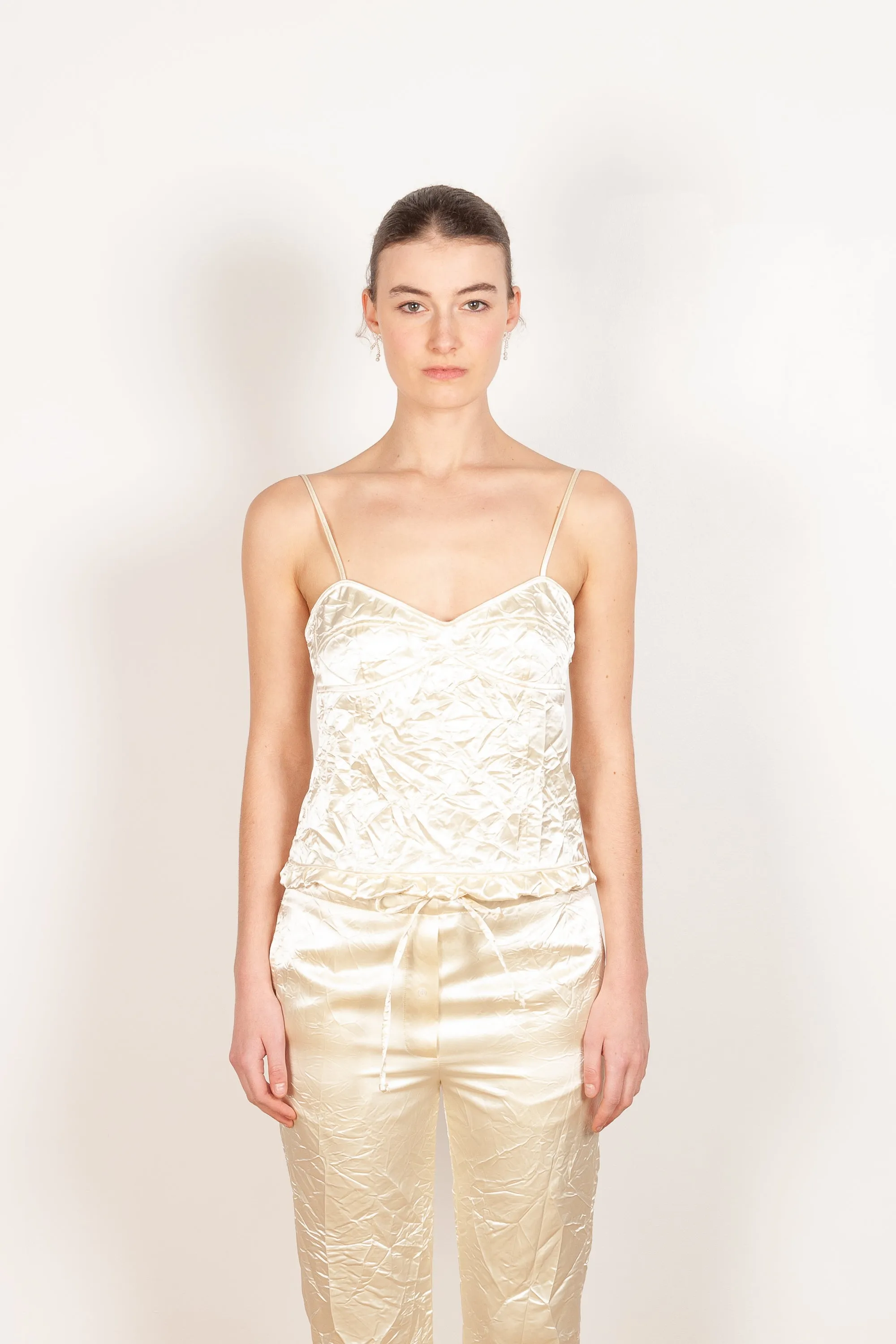 Slip Top With Ruffle Hem