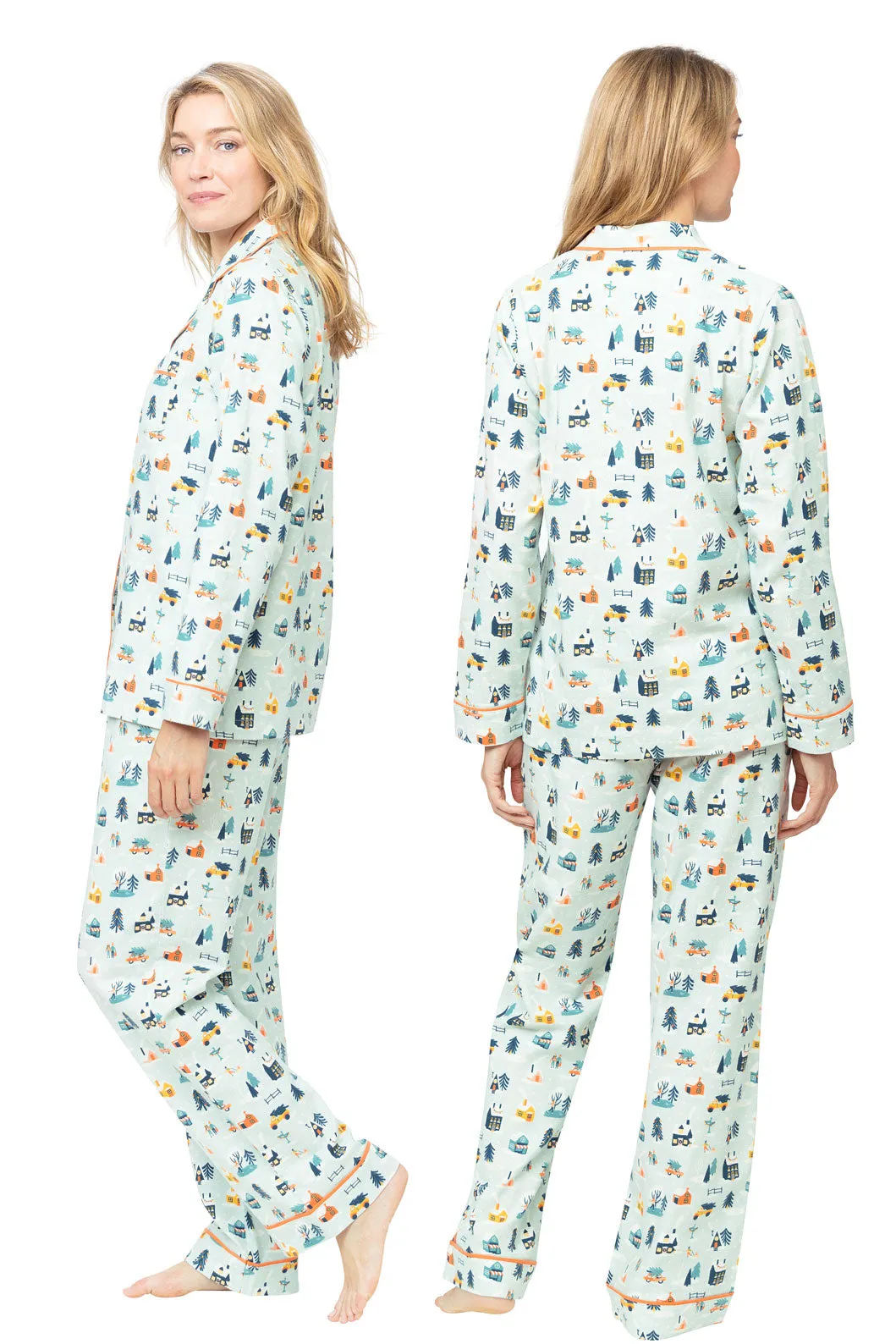 Snow Globe Button-Front Women's Pajamas