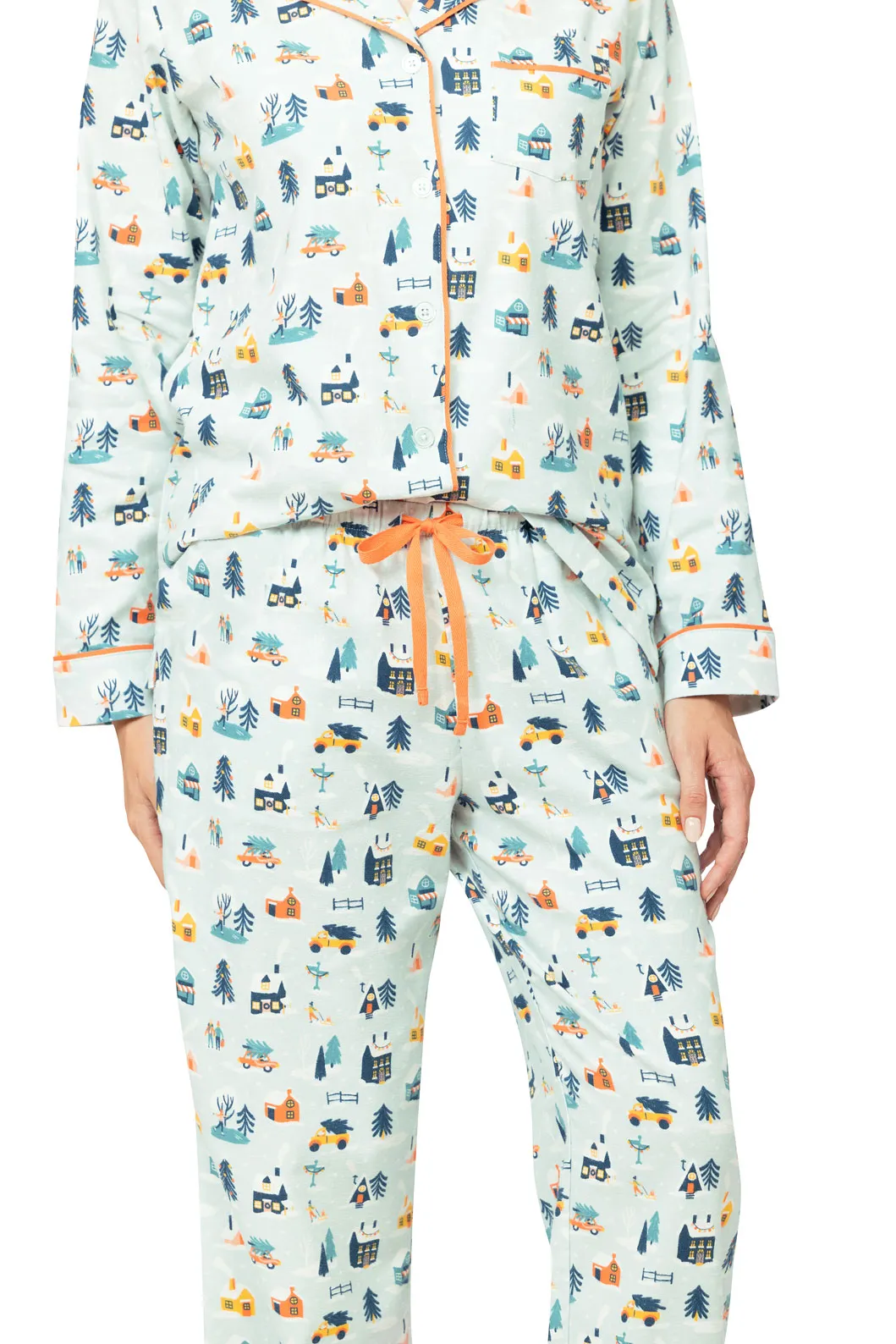 Snow Globe Button-Front Women's Pajamas