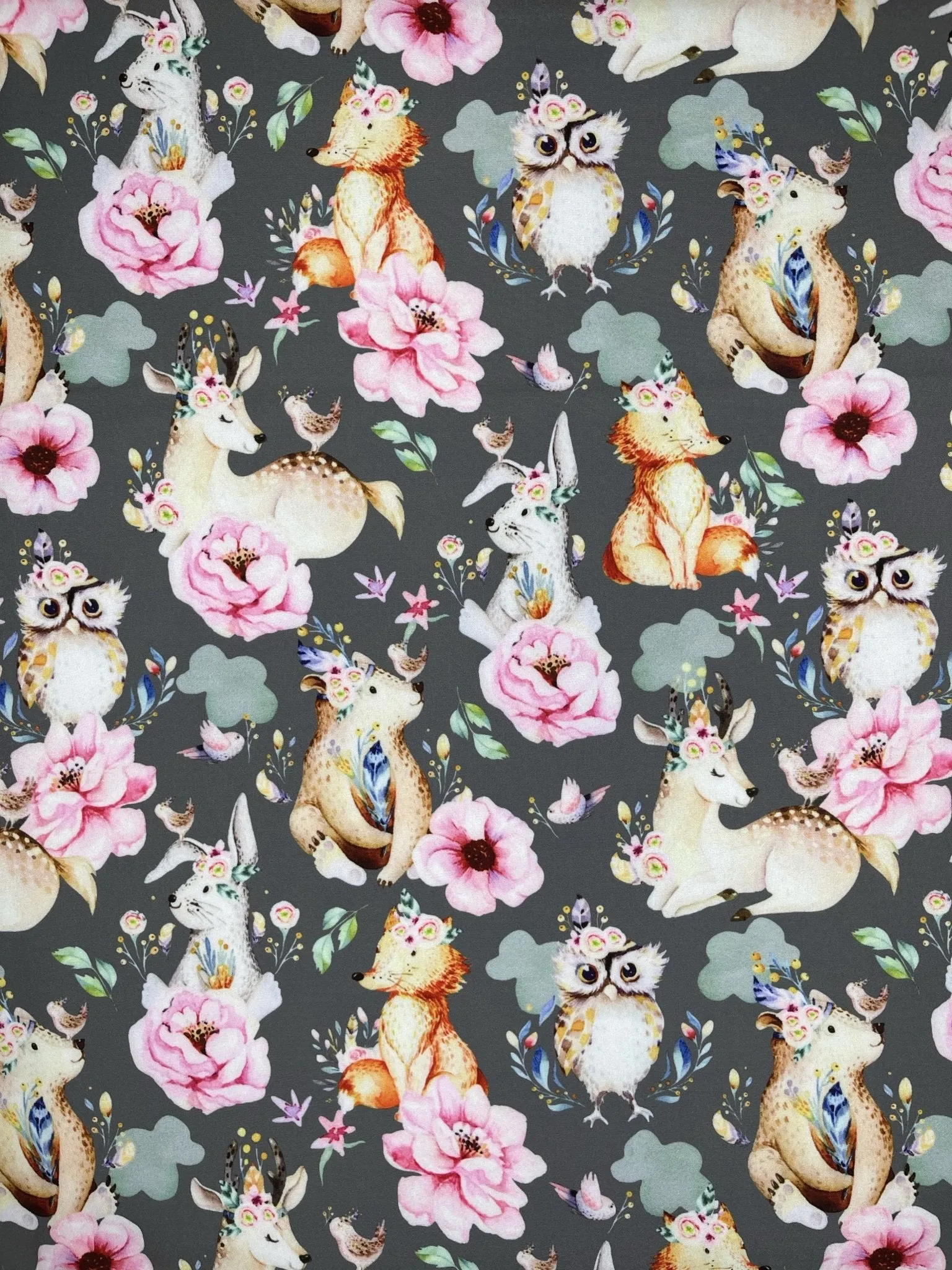 Softshell cute rabbit digital print fabric water repellant