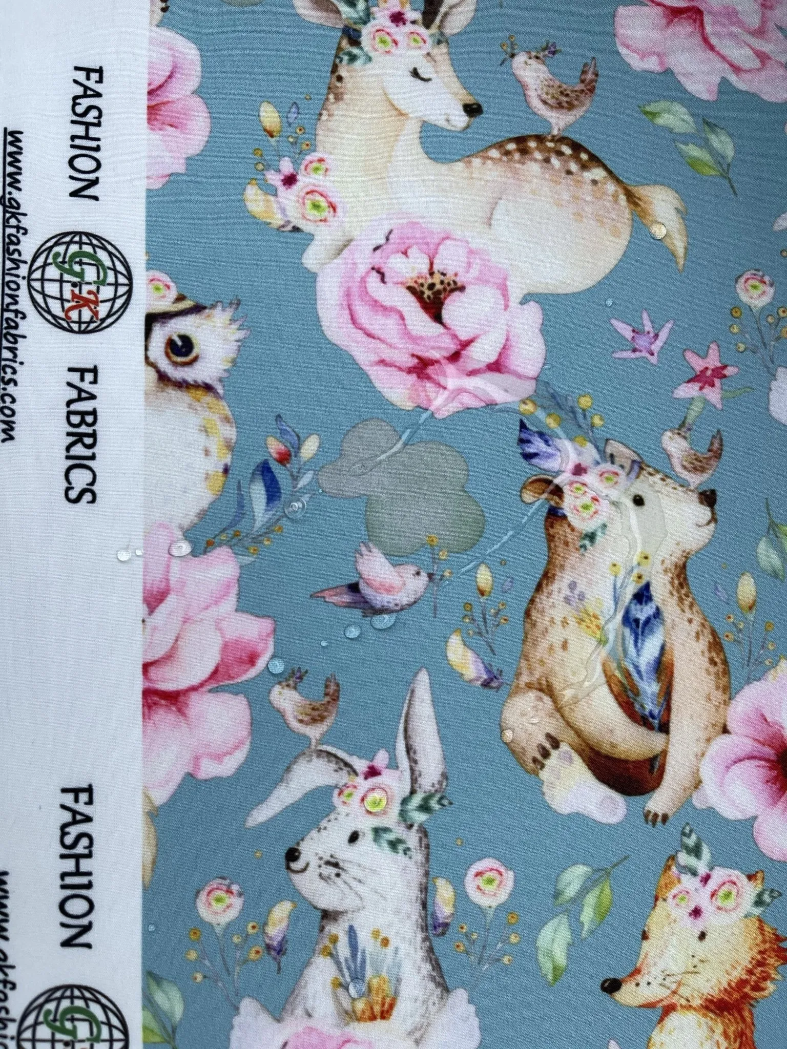 Softshell cute rabbit digital print fabric water repellant