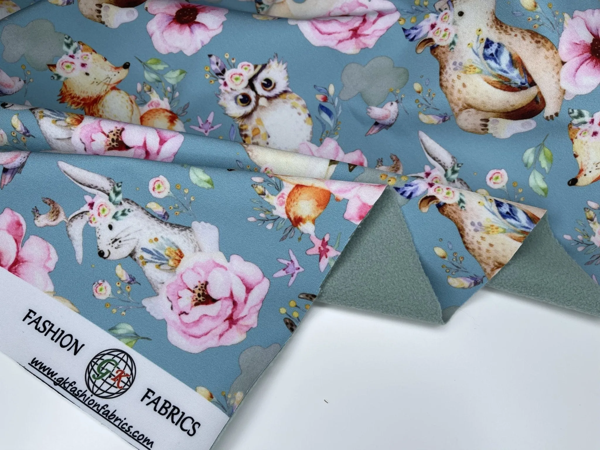 Softshell cute rabbit digital print fabric water repellant