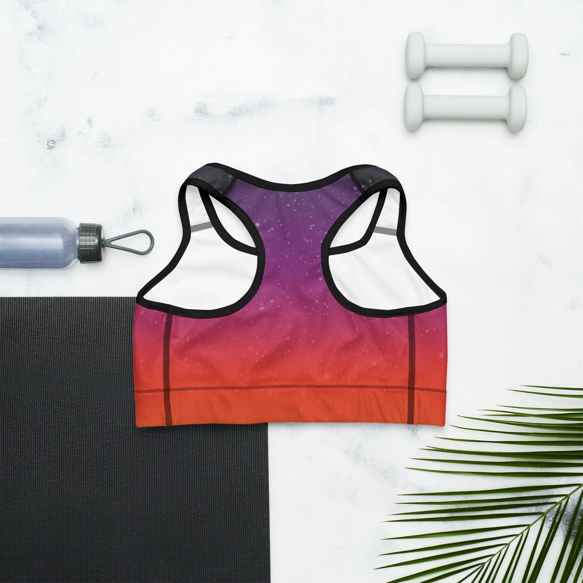 Starry Sunset Ombre Womens Sports Bra