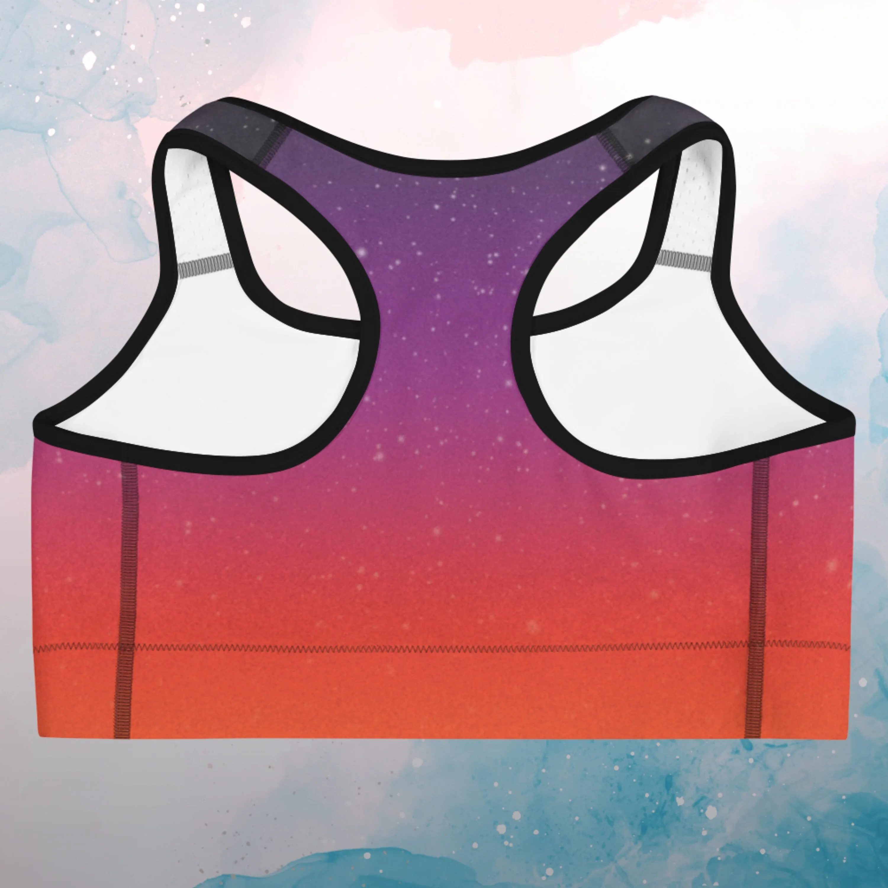 Starry Sunset Ombre Womens Sports Bra