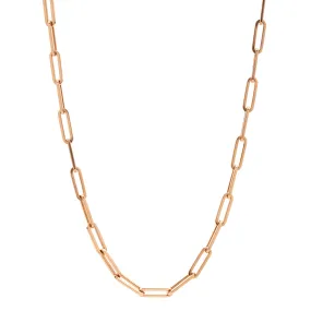 Stephanie Windsor 14k Rose Gold Solid Paperclip Chain Necklace