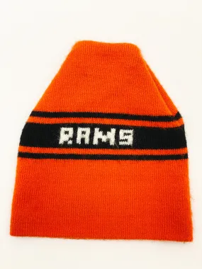 Vintage Wool Orange Rams Winter Ski Hat Beanie