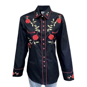 Women's Vintage Rose Embroidered Western Shirt